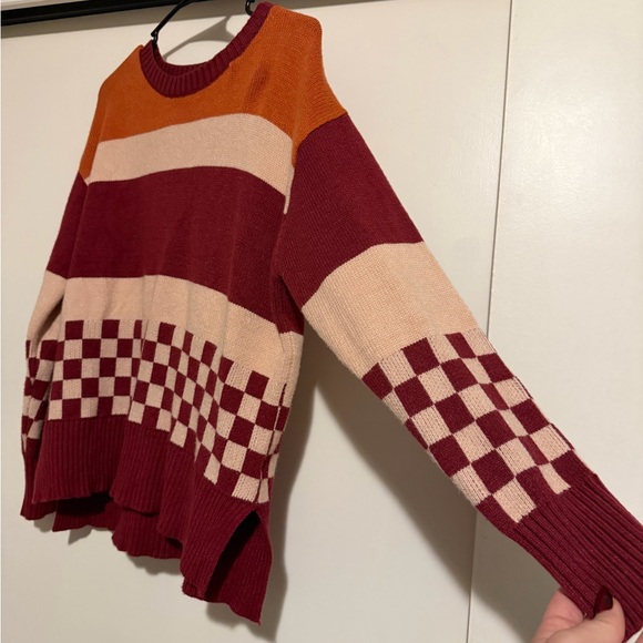 Colorblock Checkerboard Sweater - Picture 3 of 5
